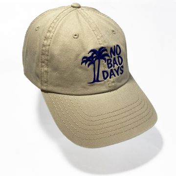 No Bad Days Garment Washed Superior Combed Cotton Twill Six Panel Cap - Stone